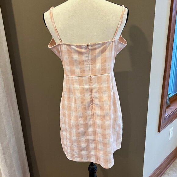 Women's BP Nordstrom, Peach/Salmon & White mini Sundress,Size Large - Picture 3 of 10
